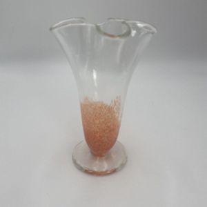 Orange Ombre Effect Rippled Vase 7.5 & 3"